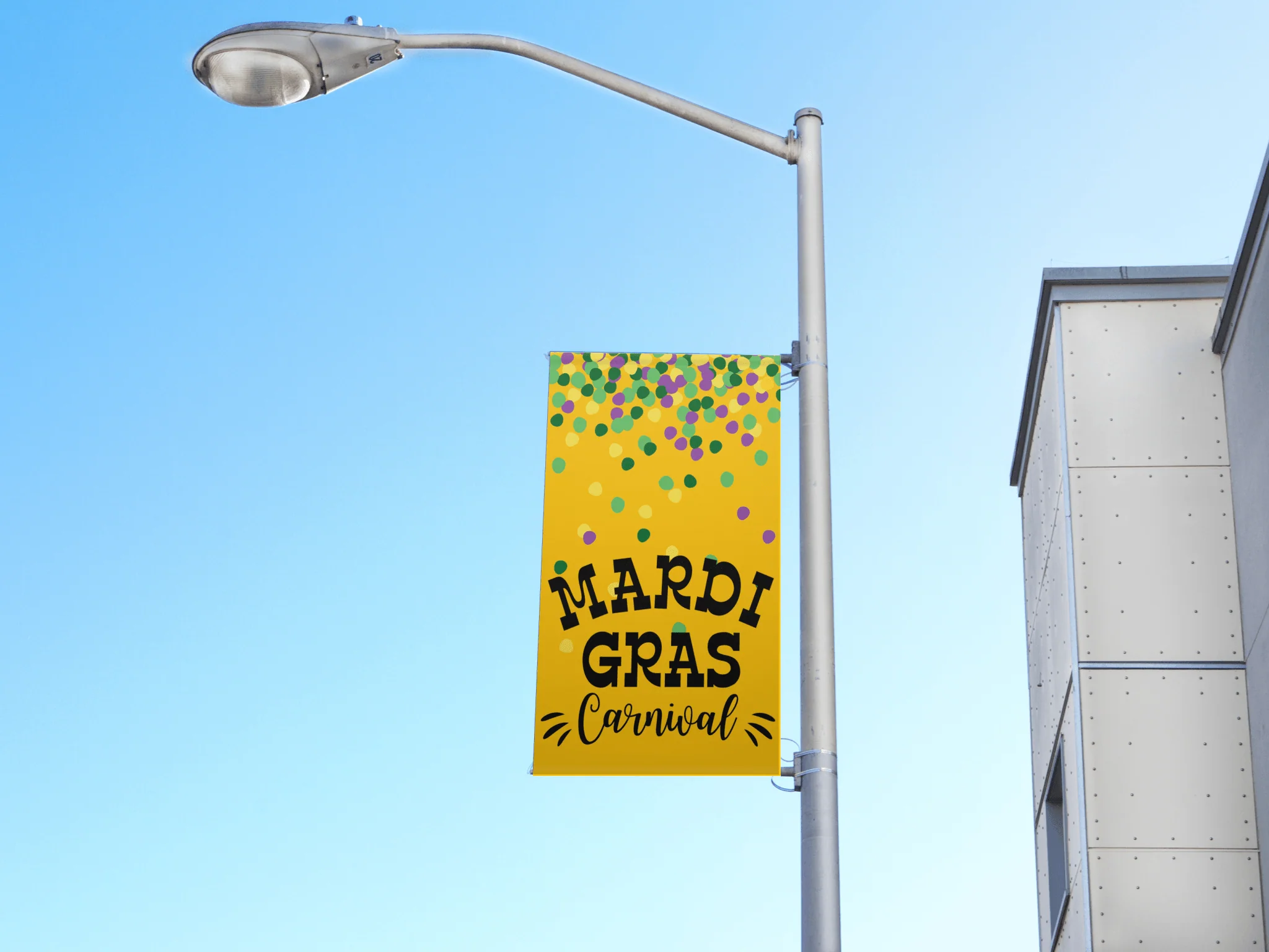 18"x36" Mardi Gras Pole Banner, Carnival - Image 3