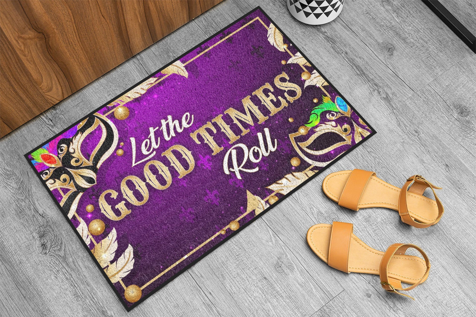 Mardi Gras Let the Good Times Roll Doormat - Image 2