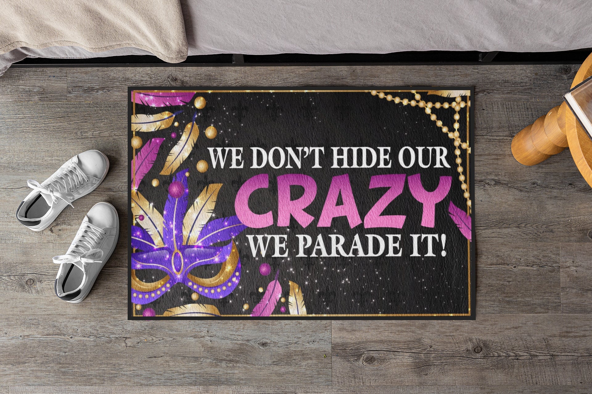 Mardi Gras We Parade It Doormat