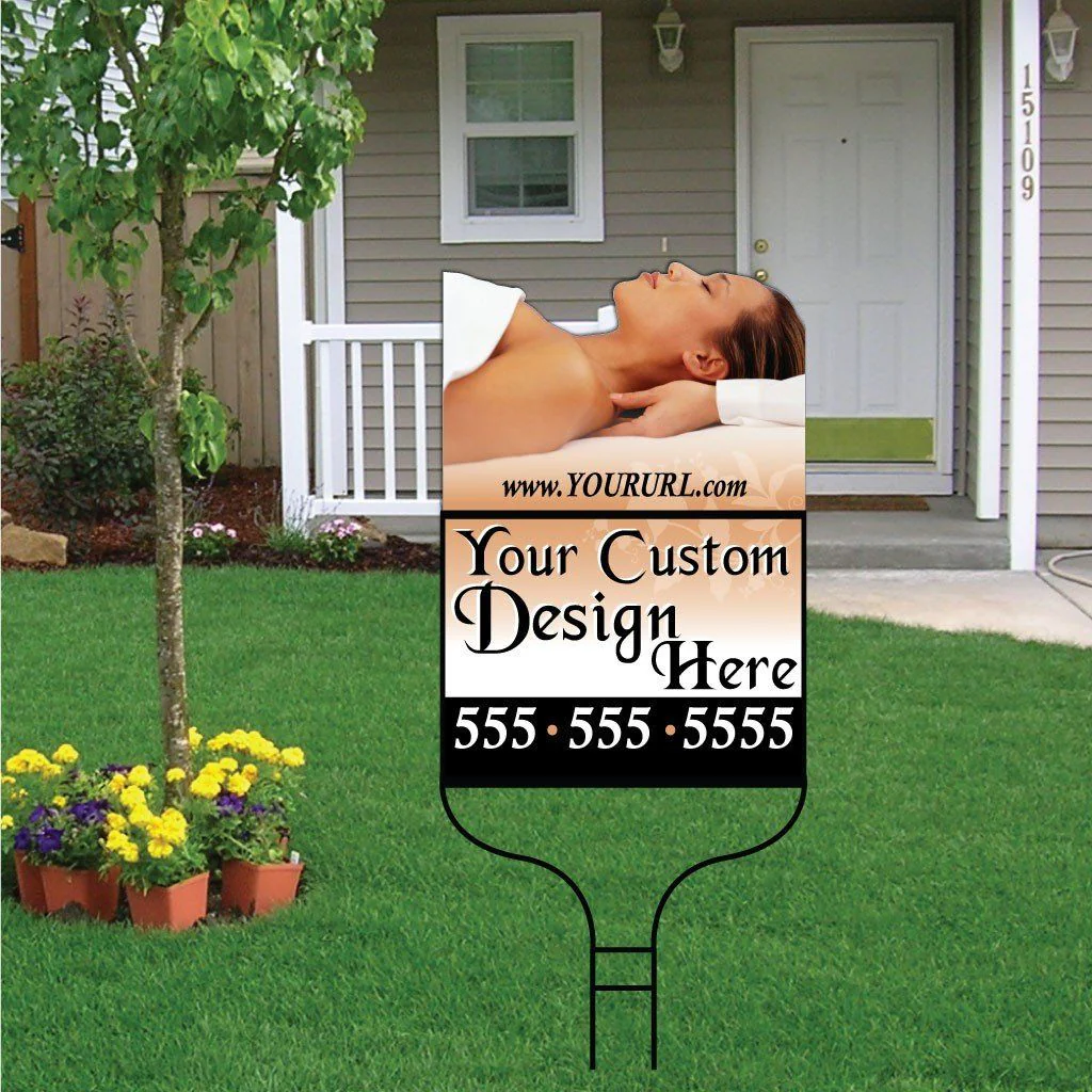 Massage Therapy Shaped Over-the-top Yard Sign | Includes F11 Frame