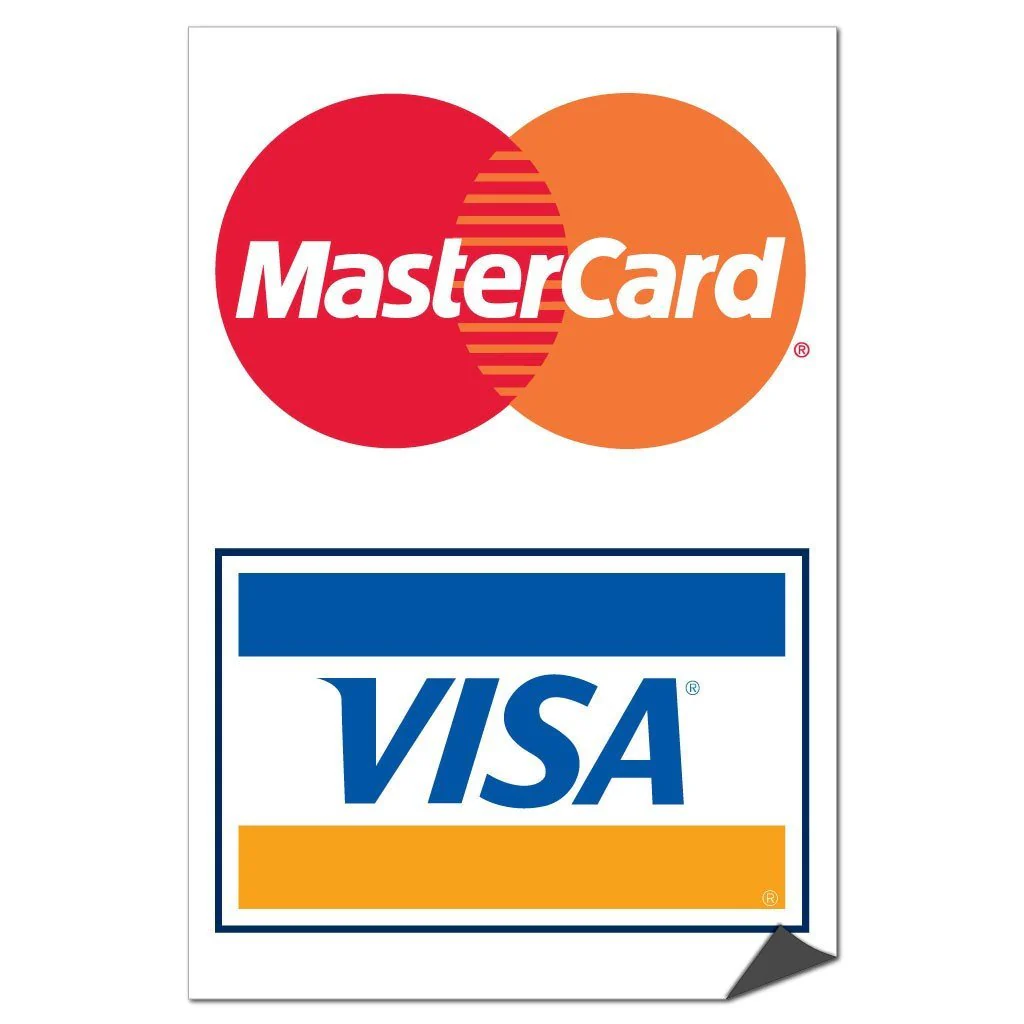 MasterCard & Visa Credit Card Sign or Sticker - Image 6