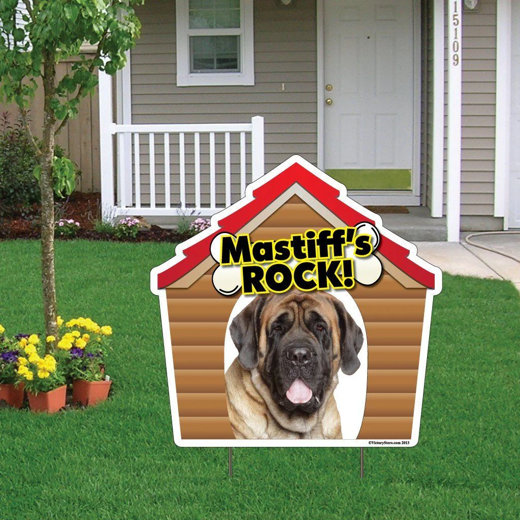 Mastiffs Rock! Dog Yard Sign