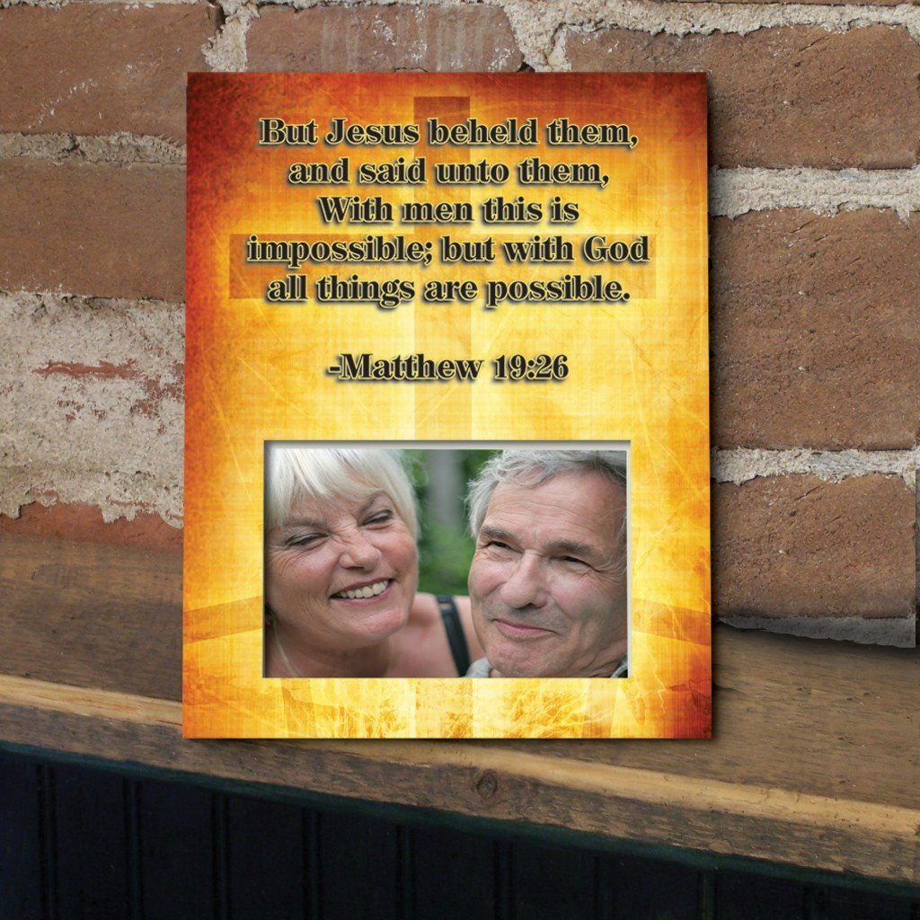 Matthew 19:26 Decorative Picture Frame
