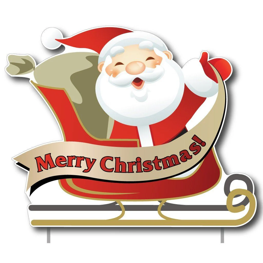 Merry Christmas! Santa and 9 Reindeer Yard Cards 10 pcs total - Image 3