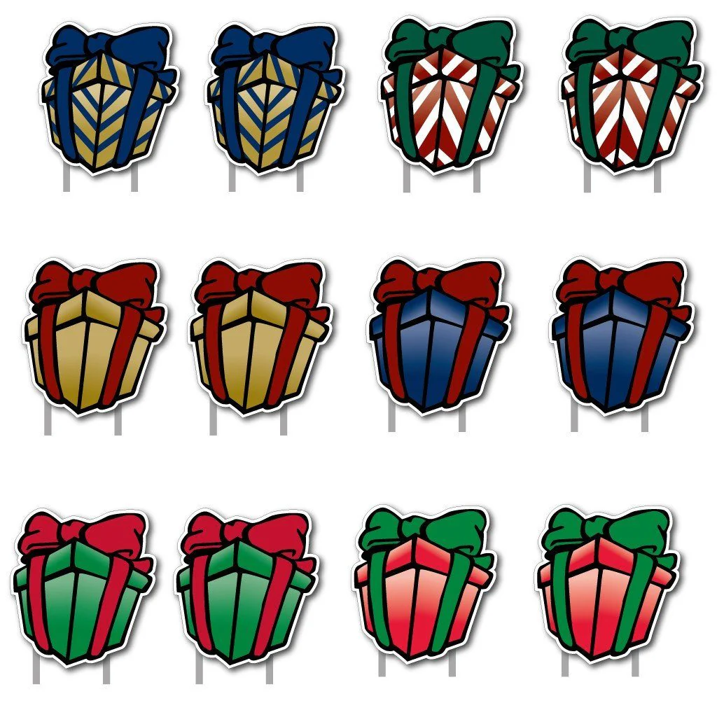 Merry Christmas! Santa and Presents Christmas Lawn Decoration 13 pcs - Image 4