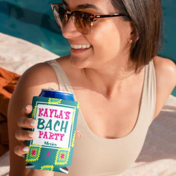 Mexican Themed Bachelorette Party Custom Can Cooler Set
