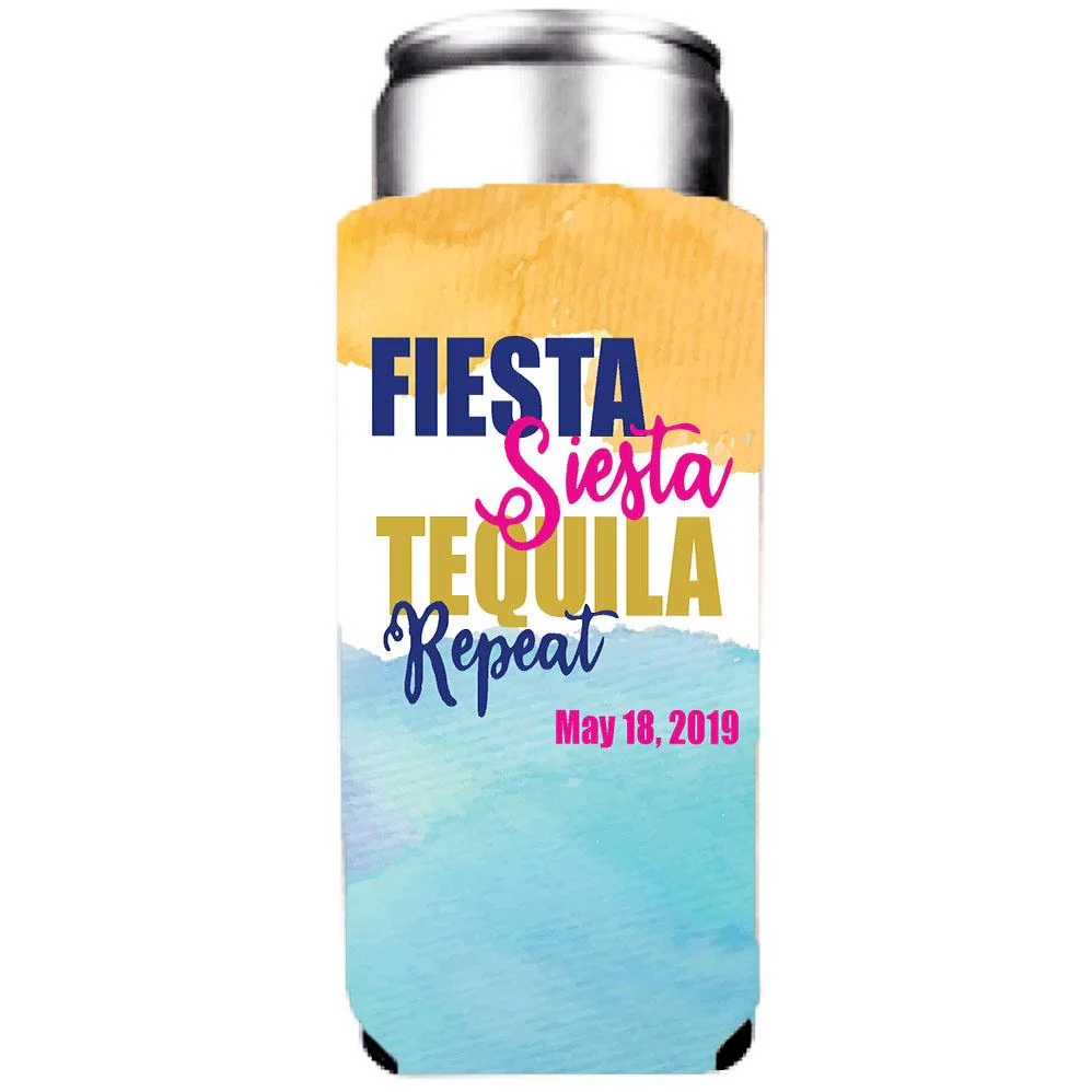 Custom Fiesta Siesta Tequila Repeat Bachelorette Can Cooler Set - Image 6