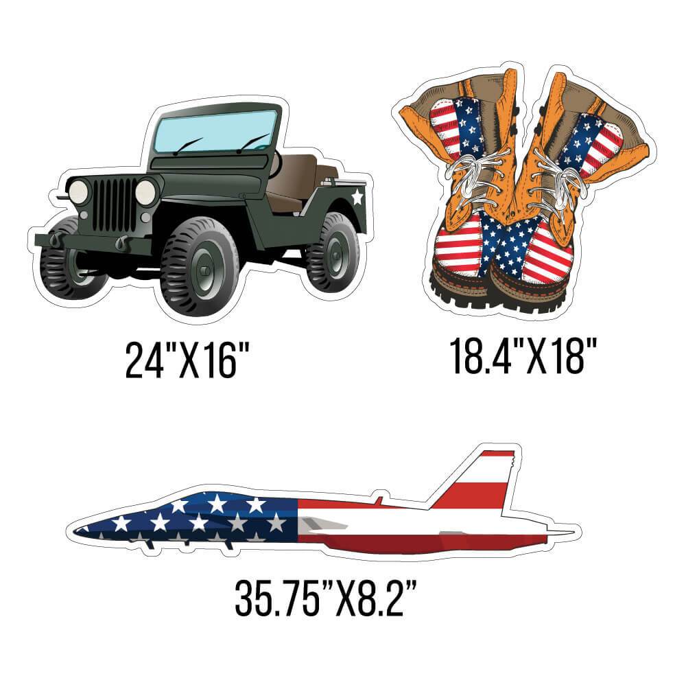Military Theme Yard Greeting Accessories - 13 pc set - Image 3