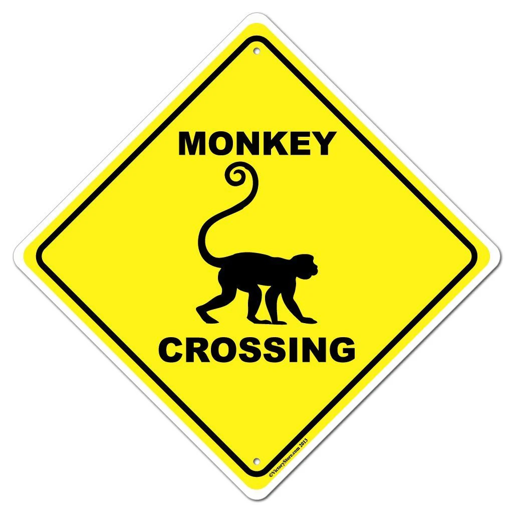 Monkey Crossing Sign or Sticker - Image 2