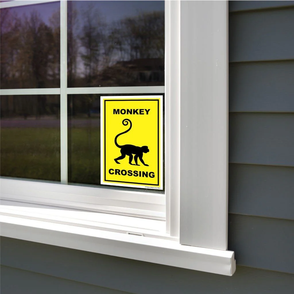 Monkey Crossing Sign or Sticker - Image 8