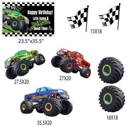 Monster Truck Happy Birthday Yard Cards 8 piece set - Image 2