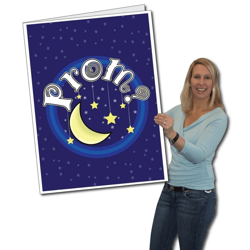 2'x3' Giant Moon and Stars Promposal Greeting Card