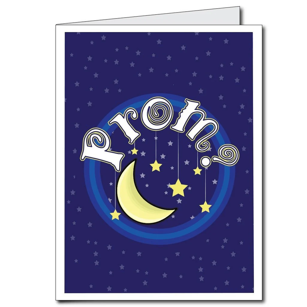 2'x3' Giant Moon and Stars Promposal Greeting Card - Image 2