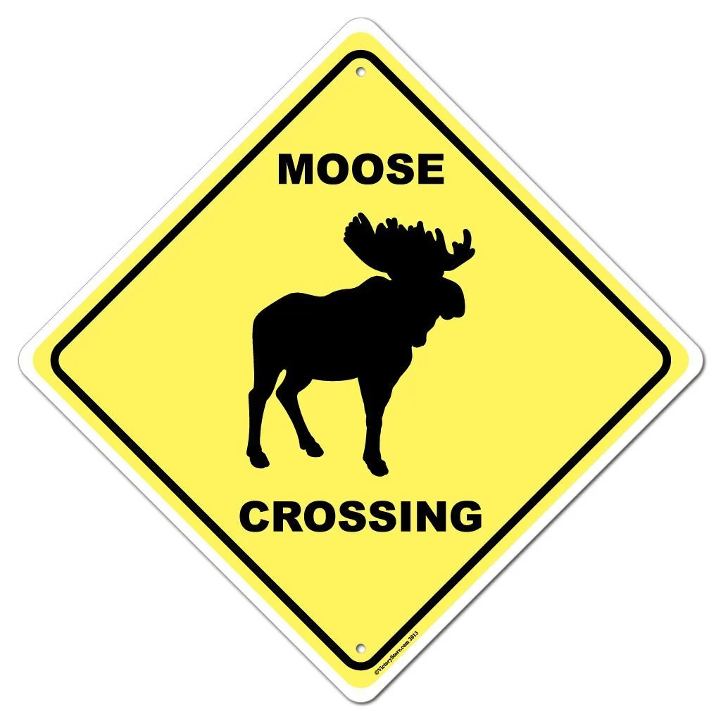 Moose Crossing Sign or Sticker - Image 2