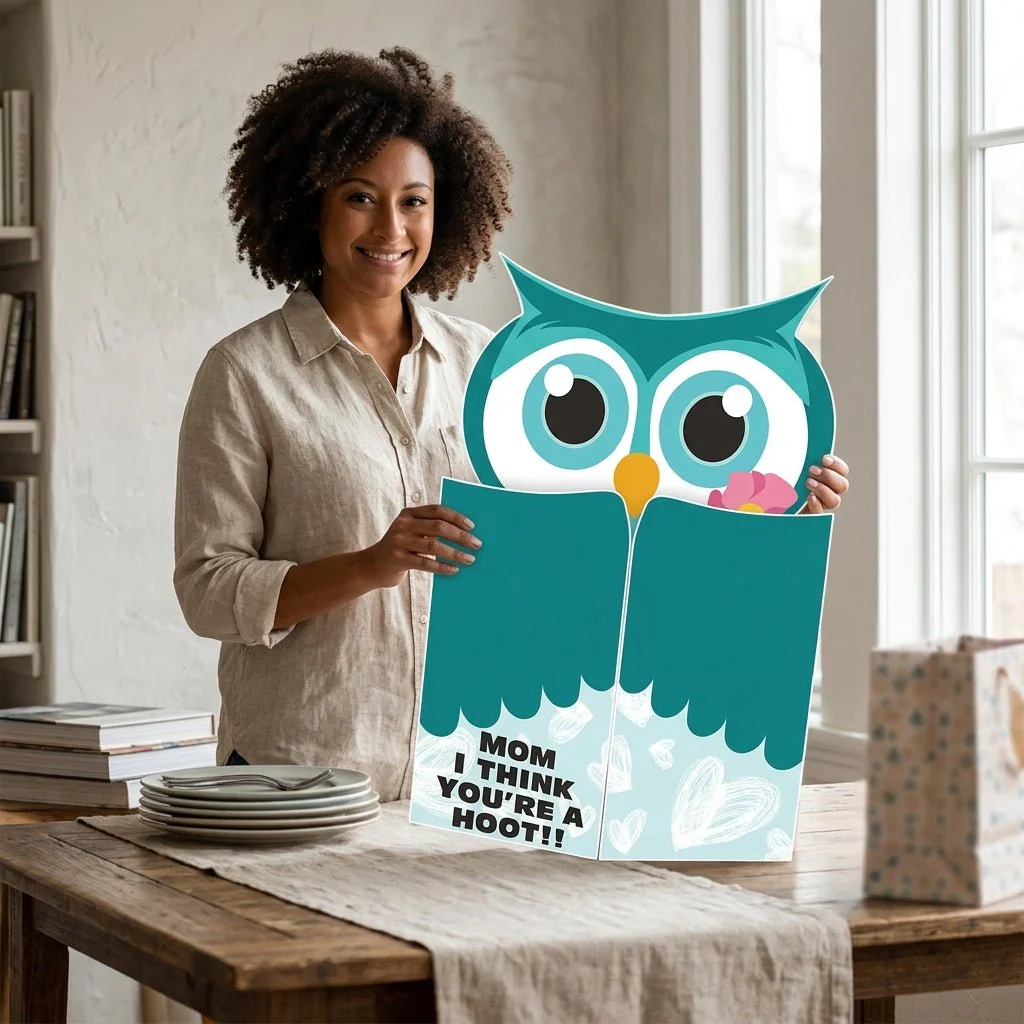 Giant 4-Foot Funny Owl Mother’s Day Card (36x48) with Envelope - Image 2