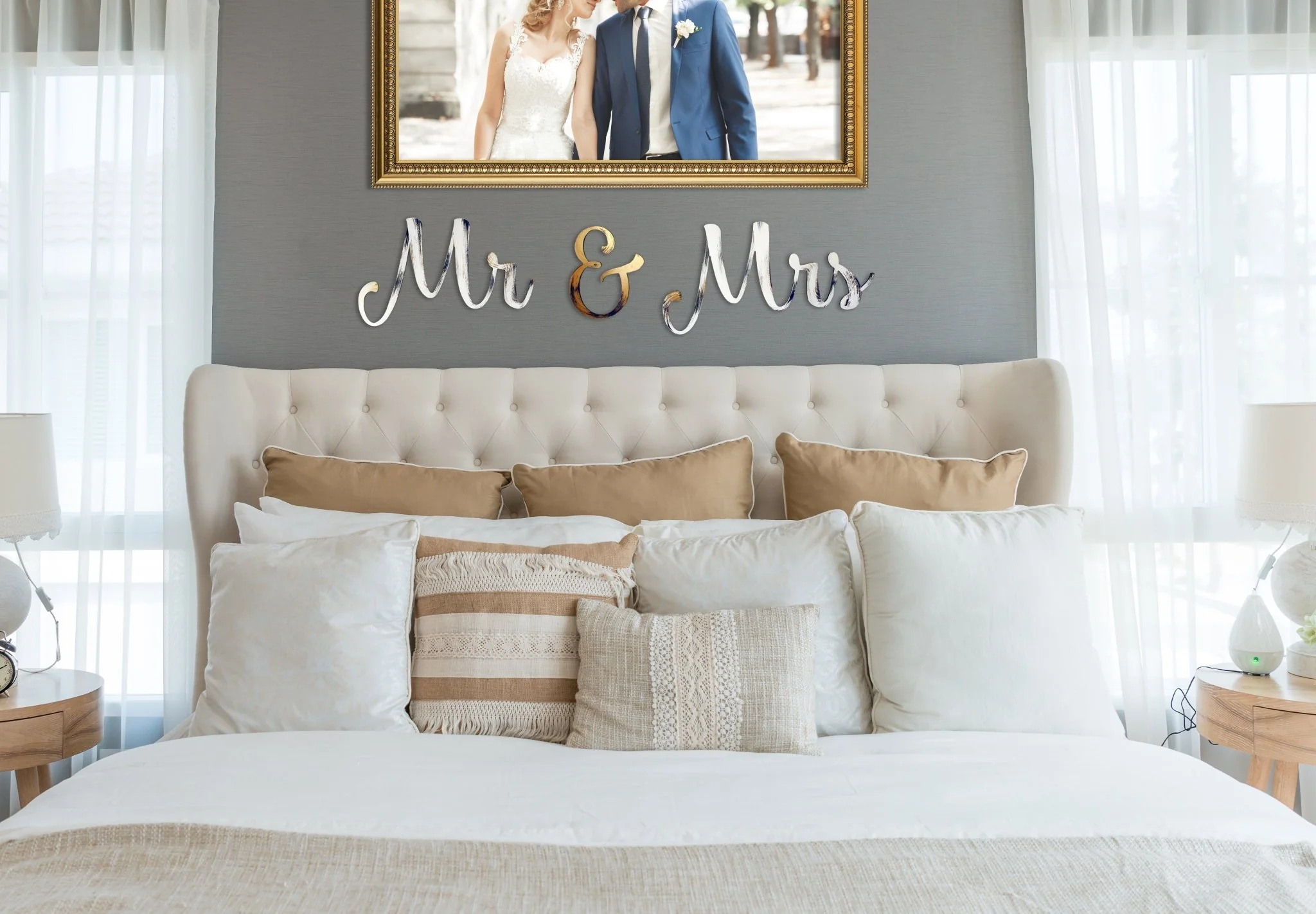 Mr & Mrs Hand Painted Wall Decor