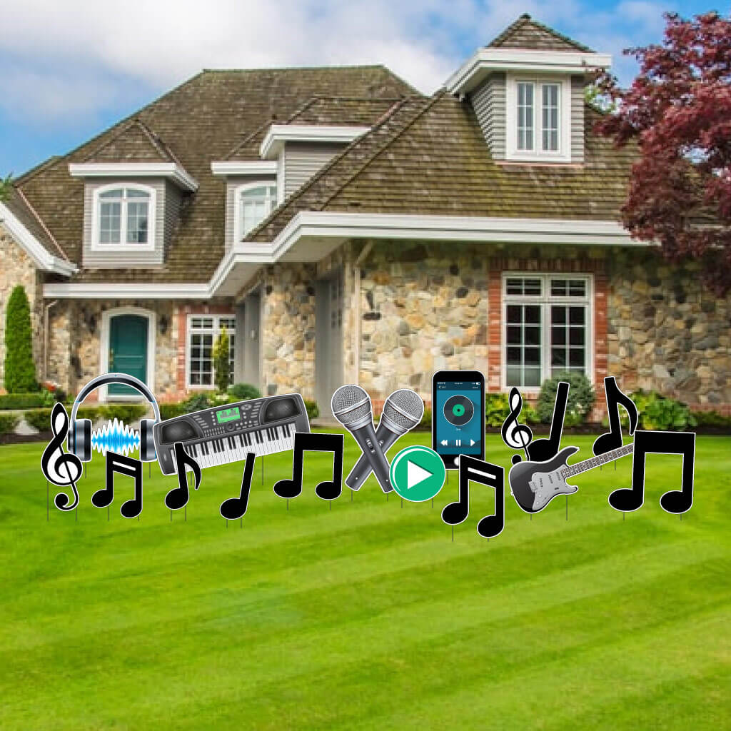 Music Themed Yard Card Accessories 16 pc set