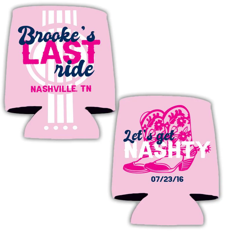Let's Get Nashty Nashville Bachelorette Custom Can Cooler Set - Image 2