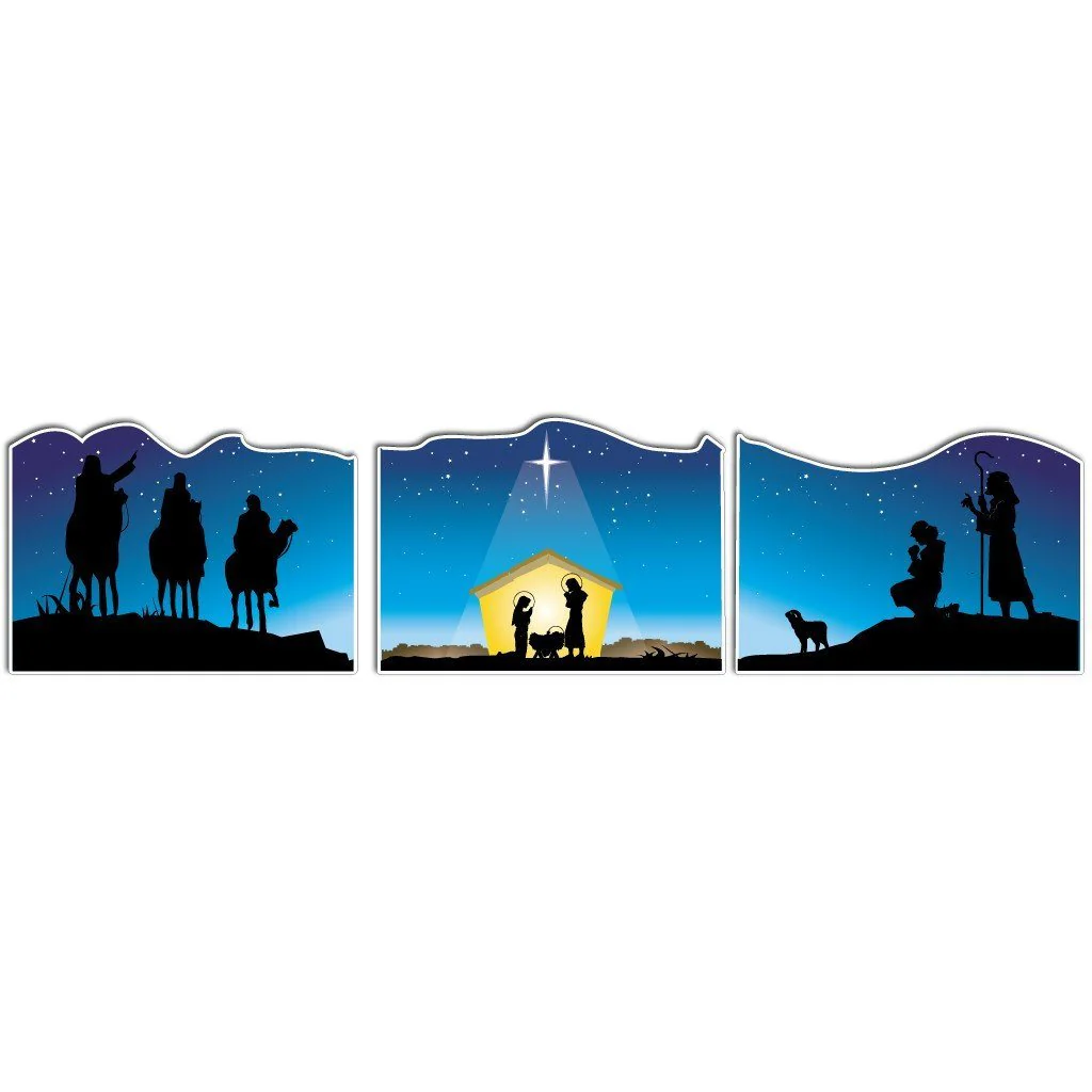 Nativity Christmas Yard Sign Display #1 - 3 Pieces | 9 EZ Stakes Included - Image 2