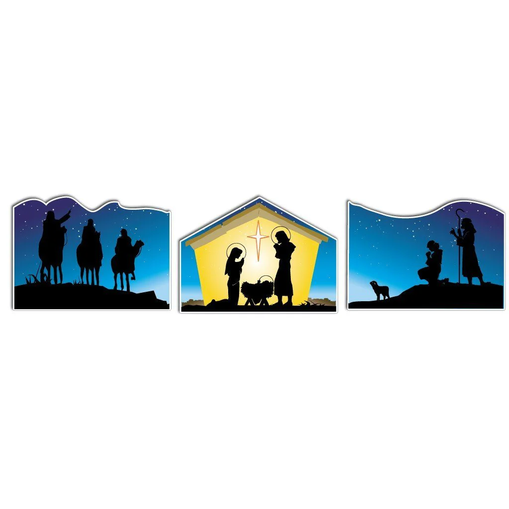 Nativity Christmas Yard Sign #2 - 3 Pieces | 9 EZ Stakes Included - Image 2