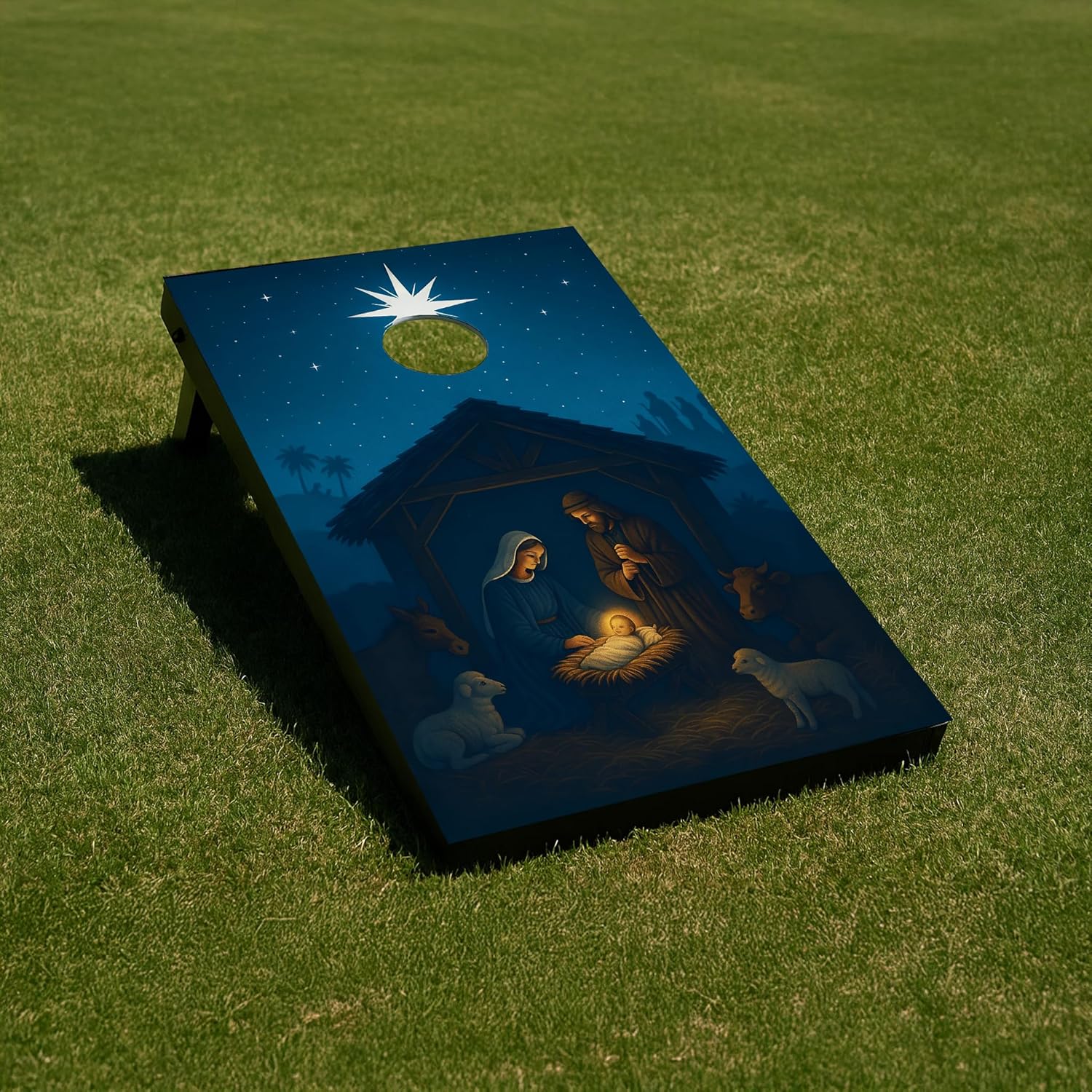 Nativity Cornhole Bag Toss Game 24x36” – Christian Christmas Outdoor Game Set | Includes 2 Wood Boards & 8 Bean Bags - Image 5