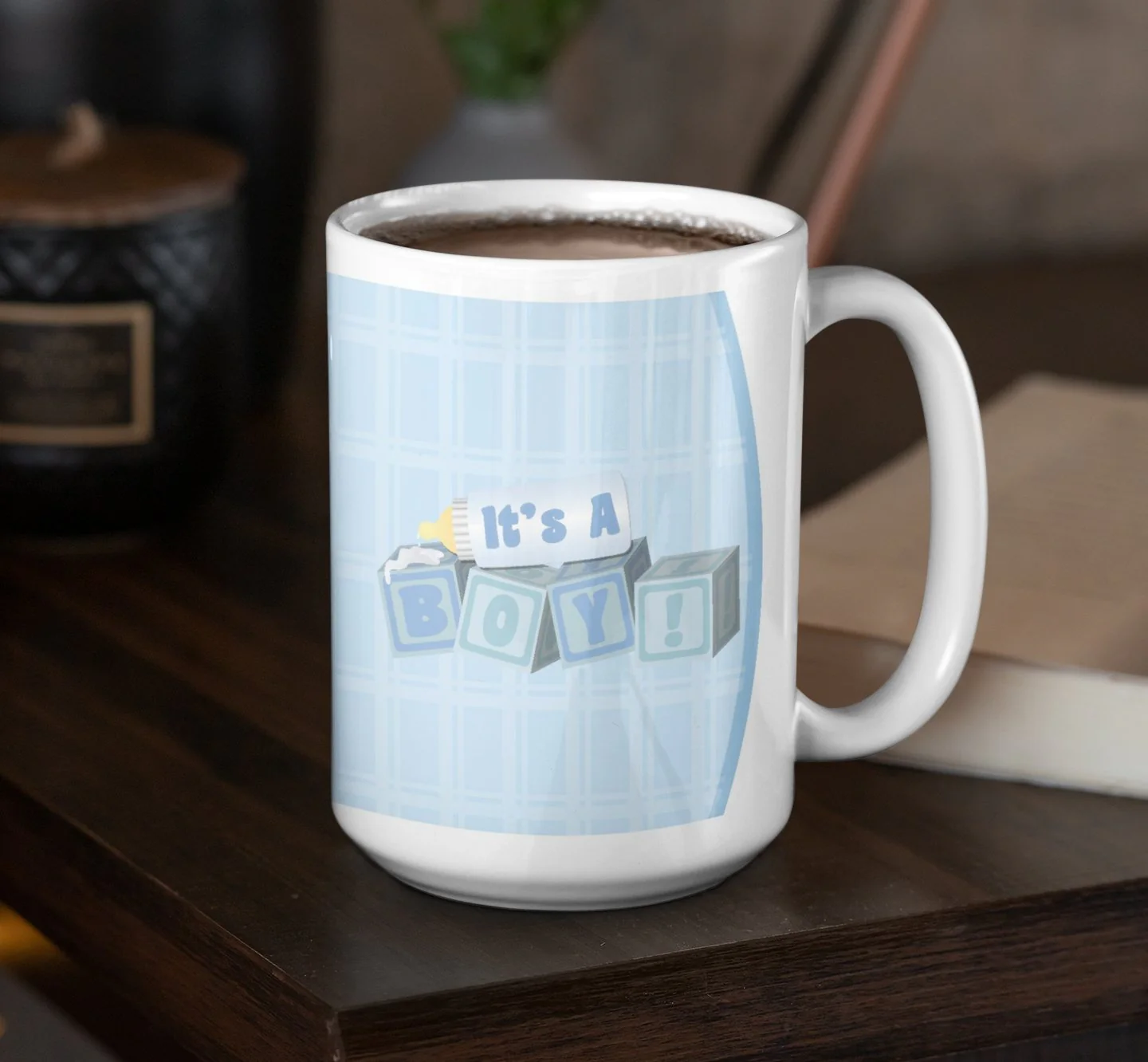 It's a Boy Baby Blocks 15 Oz Coffee Mug - Image 2