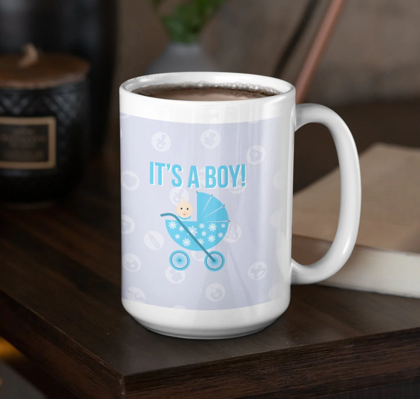 It's a Boy Baby Carriage 15 Oz Coffee Mug - Image 2