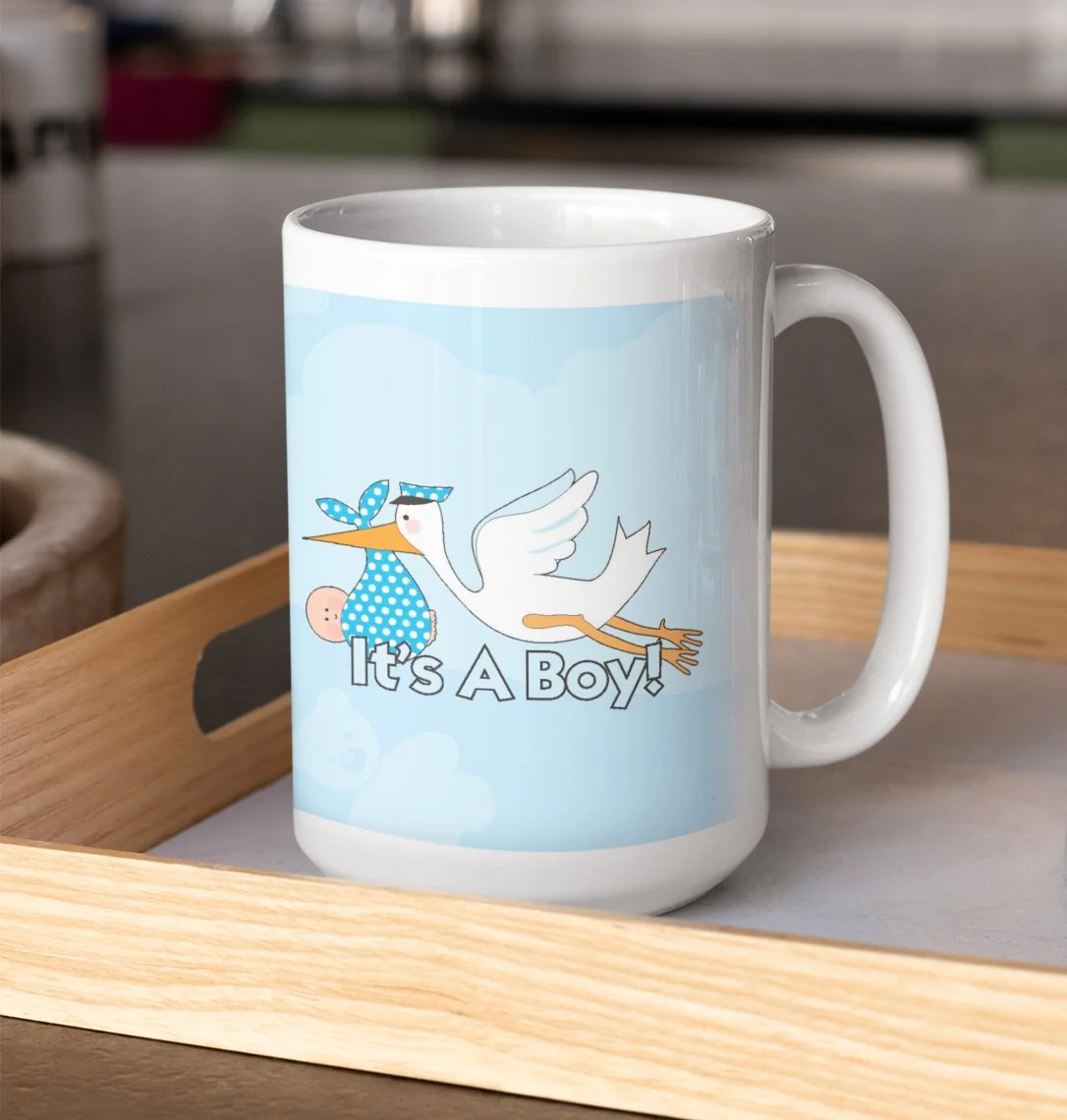 It's a Boy Stork 15 Oz Coffee Mug - Image 2