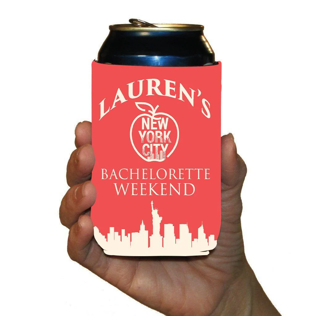 NYC Babes in the City Bachelorette Party Custom Can Cooler Set - Image 3