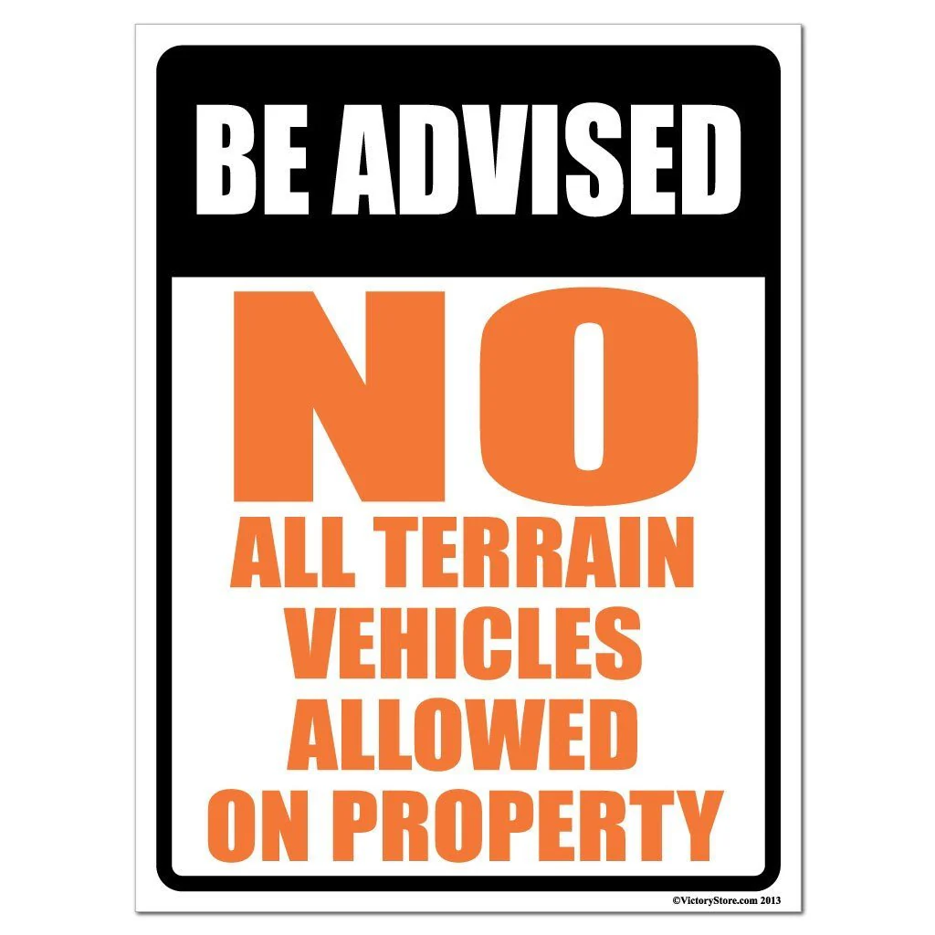 No All Terrain Vehicles Allowed on Property Sign or Sticker - Image 2
