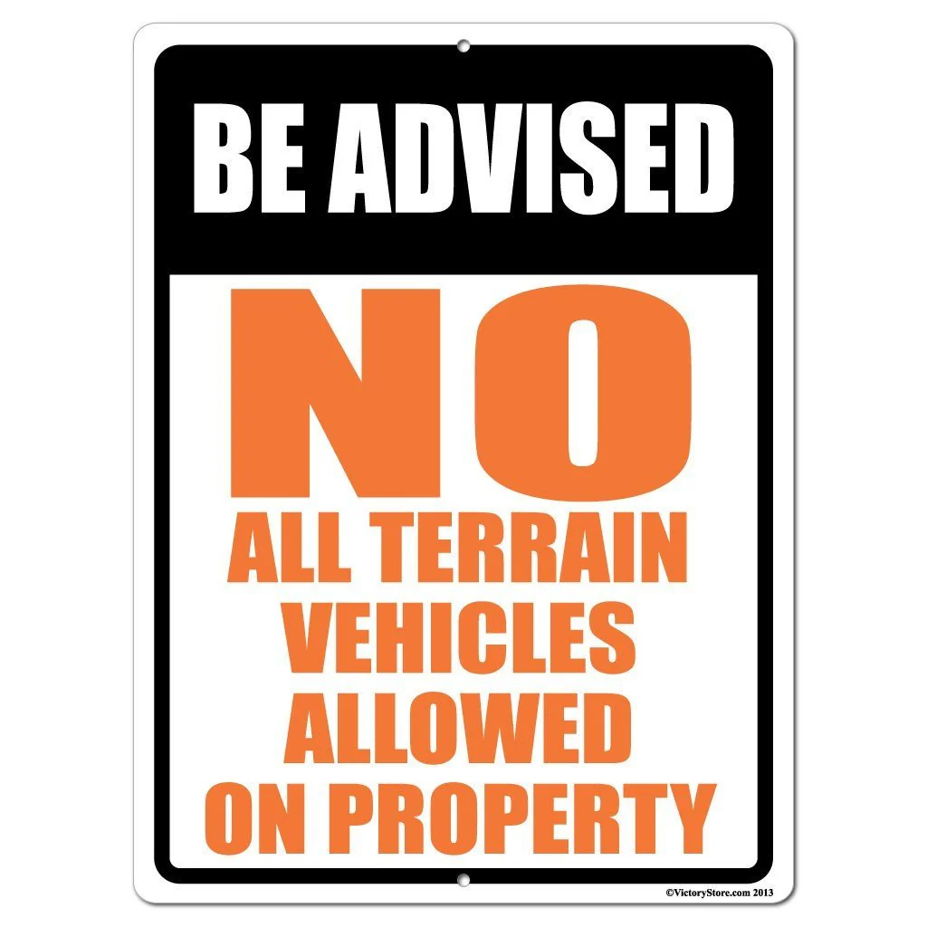 No All Terrain Vehicles Allowed on Property Sign or Sticker - Image 3