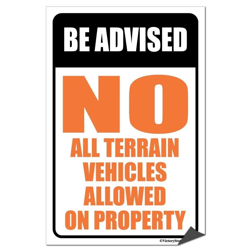 No All Terrain Vehicles Allowed on Property Sign or Sticker - Image 5