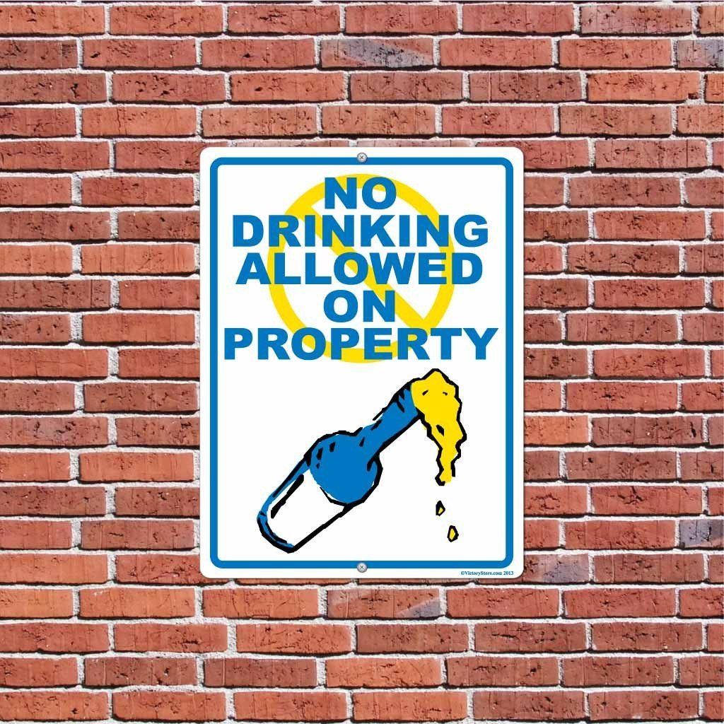 No Drinking Allowed on Property Sign or Sticker