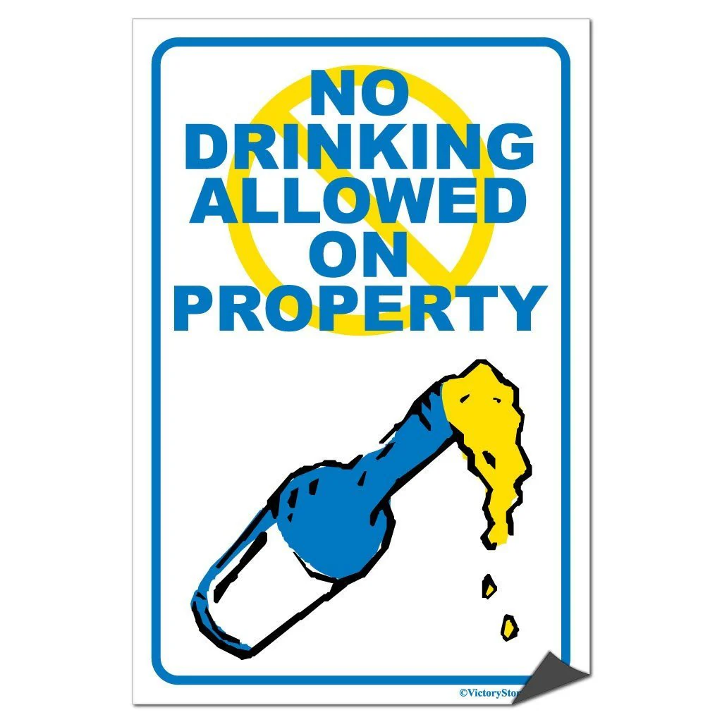 No Drinking Allowed on Property Sign or Sticker - Image 5