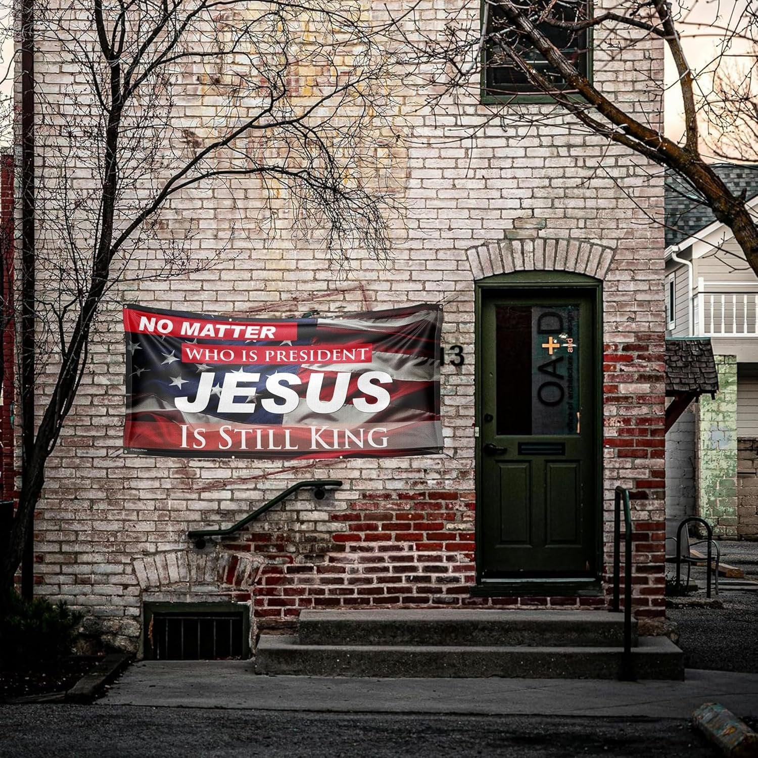 No Matter Who Is President Jesus Is King Banner - 3 x 6 Feet - Image 4