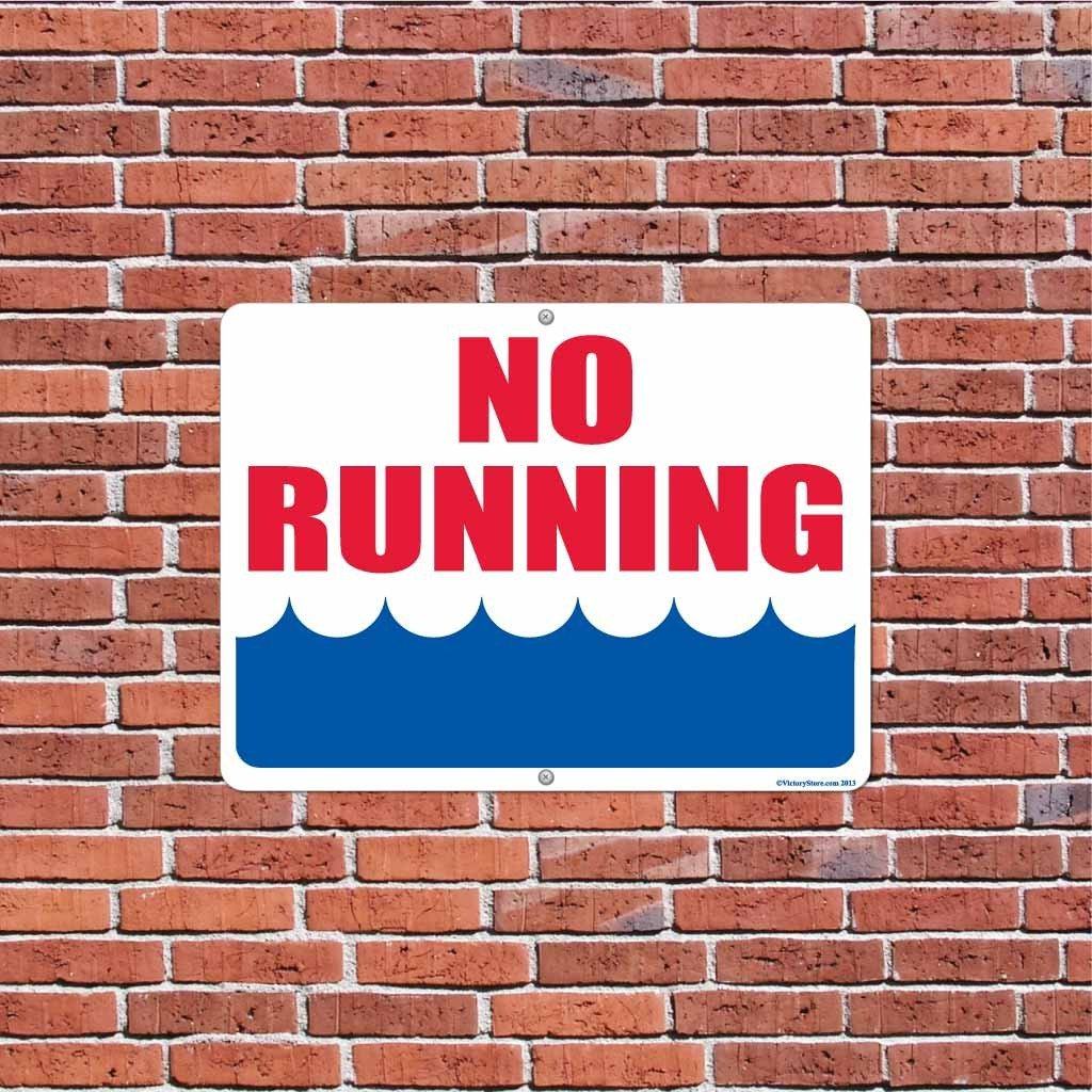 No Running by Water 18"x24" Aluminum Sign