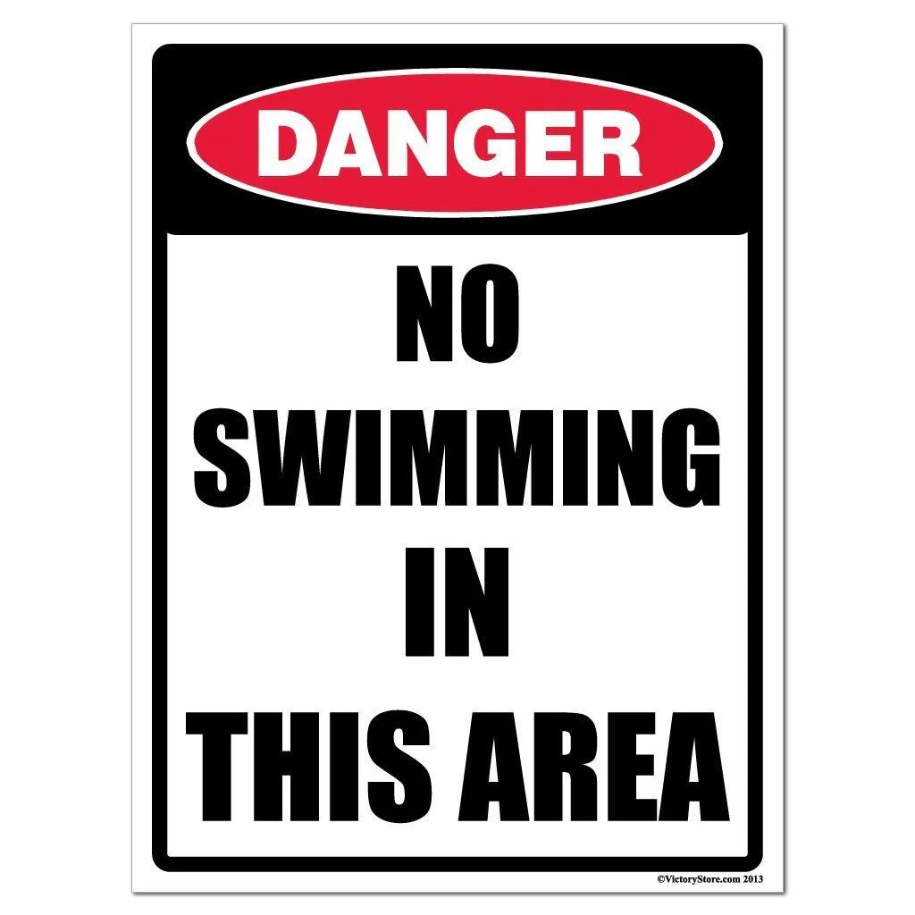 No Swimming in this Area Sign or Sticker - Image 2