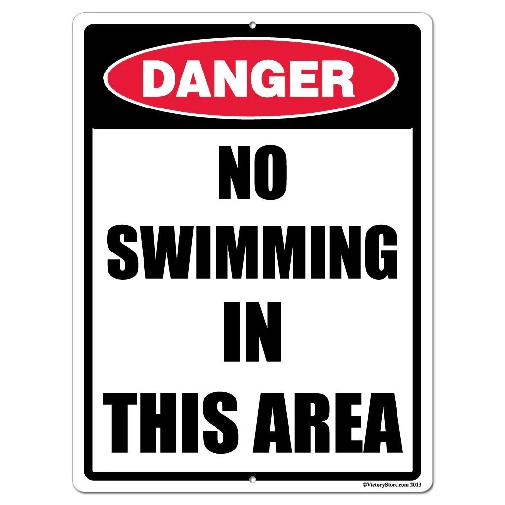 No Swimming in this Area Sign or Sticker - Image 4