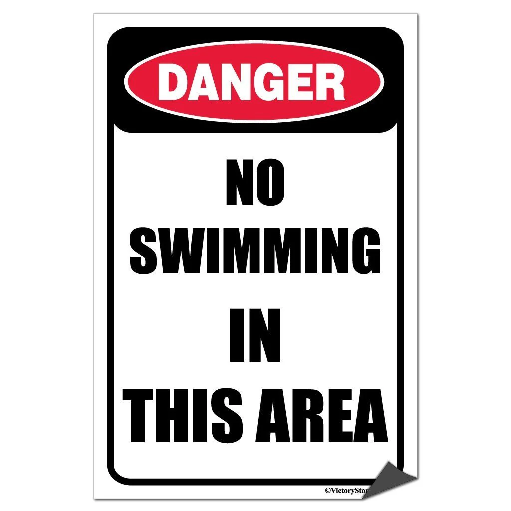 No Swimming in this Area Sign or Sticker - Image 5