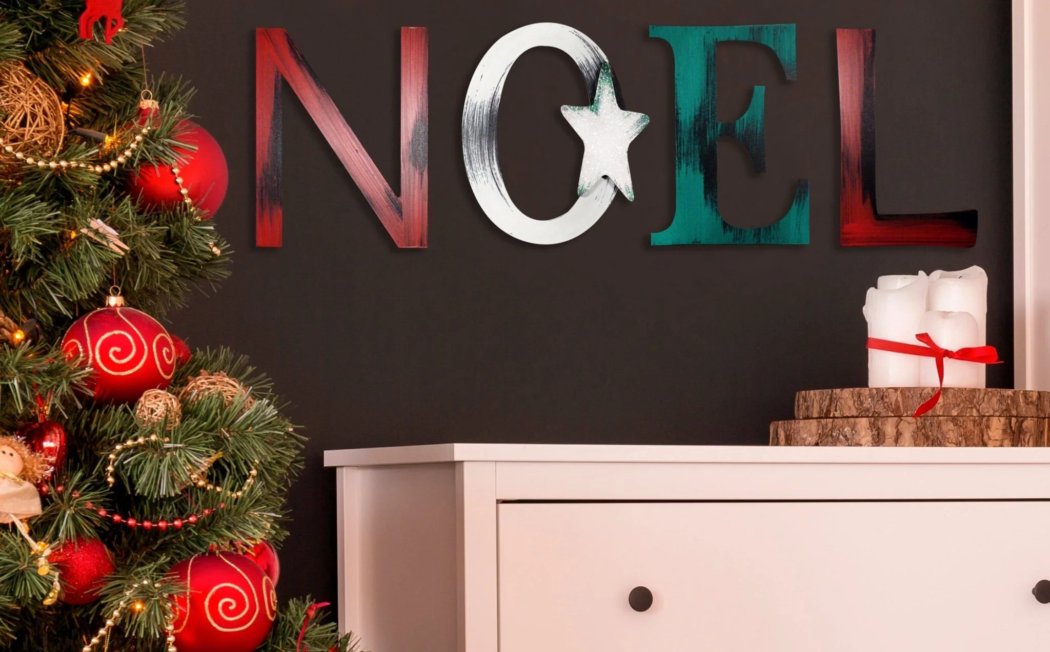 Glitter Noel Sign with Star - Image 3