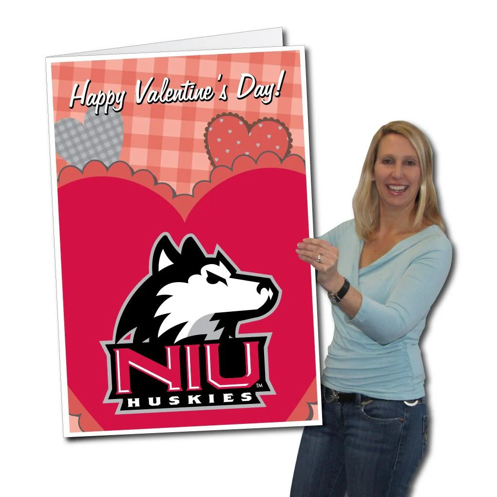 2'x3' Giant Northern Illinois Valentines Greeting Card & Yard Sign