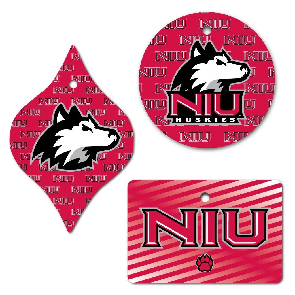 Northern Illinois University Ornament Set of 3 Shapes