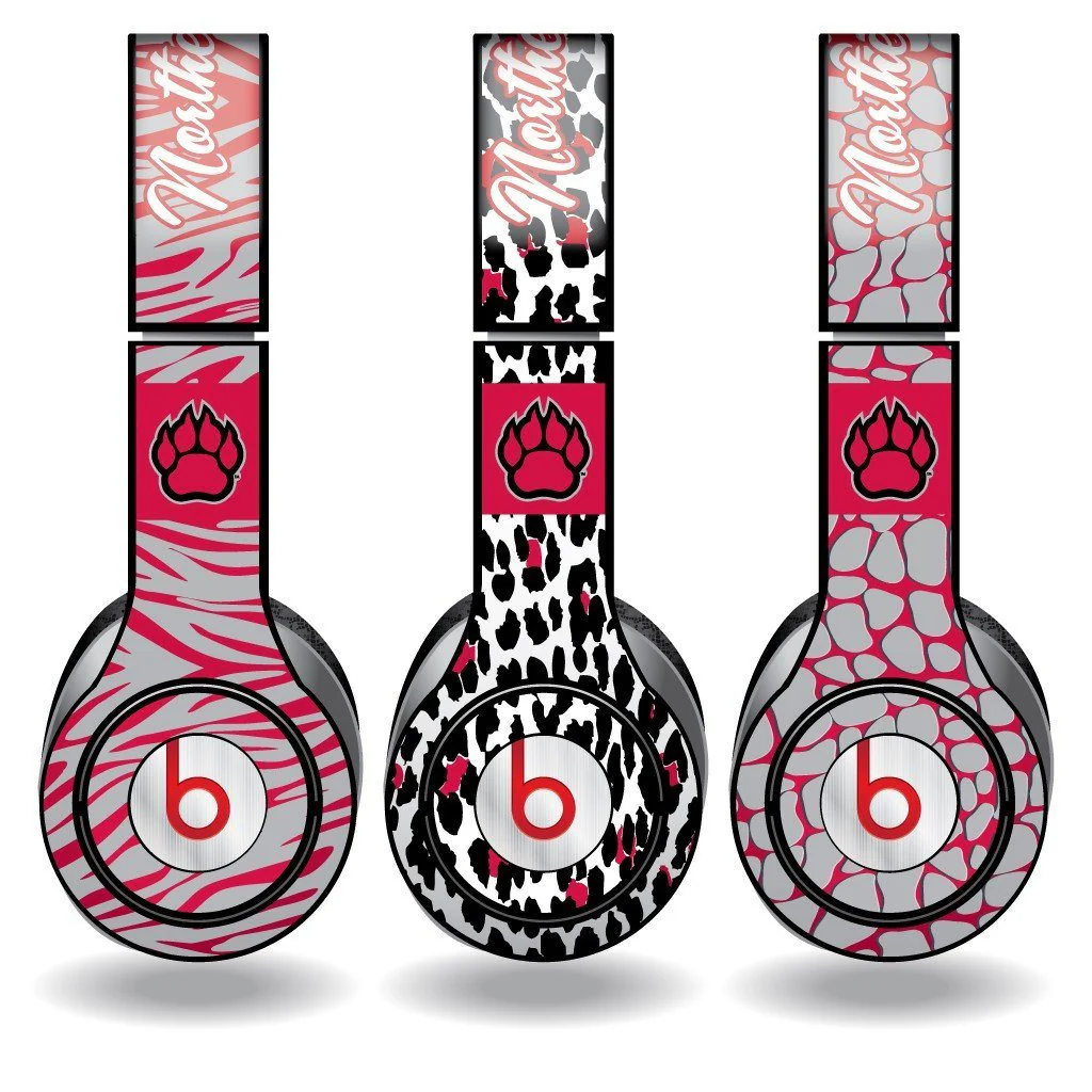 Northern Illinois University Animal Print Skins for Beats Solo HD Headphone