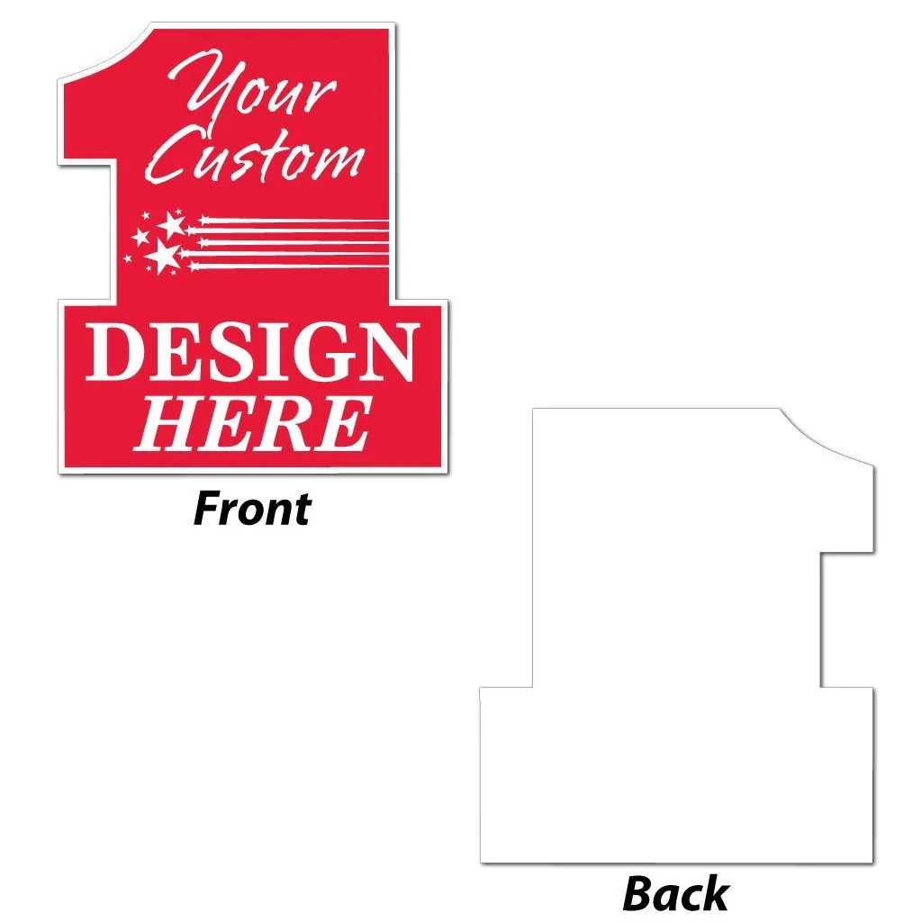 22"x19" Custom Number One Shaped Yard Sign - Image 2