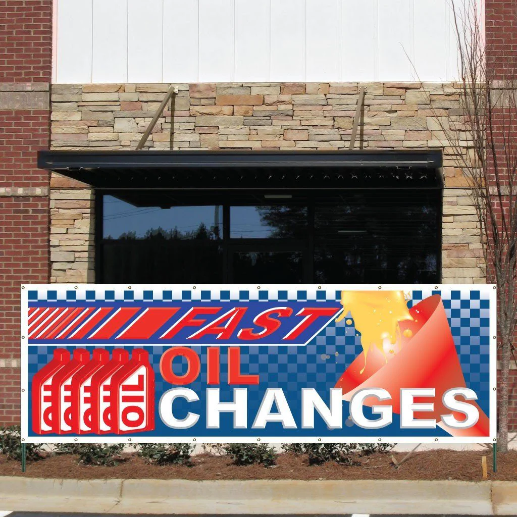 Oil Change Fast Vinyl Banner
