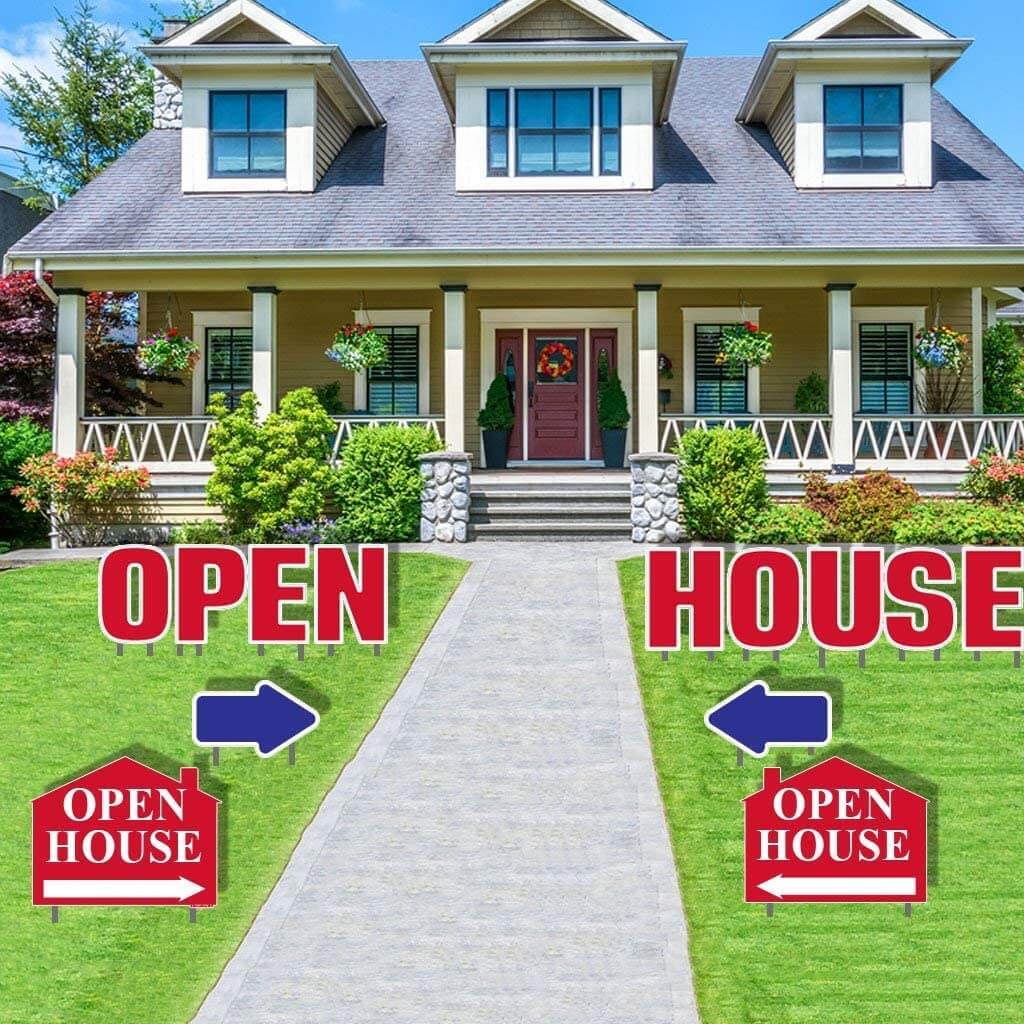 Open House Yard Decorations – 13 Piece Realtor Yard Sign Set with Stakes - Image 6