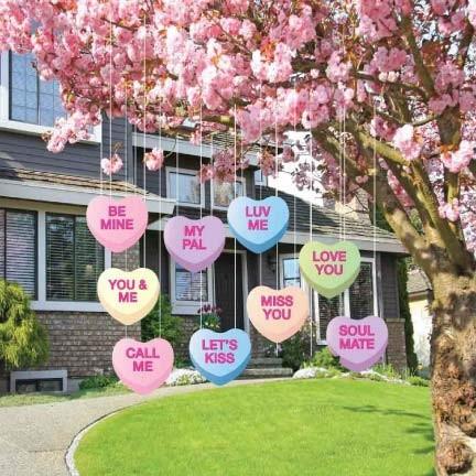 Valentine's Hanging Candy Hearts Decorations