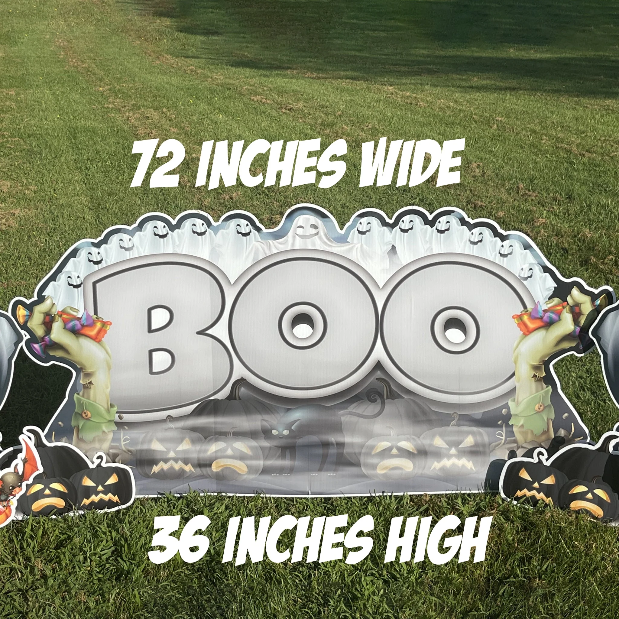 BOO! Oversized Halloween EZ Yard Card Decoration 9 pc Set - Image 2