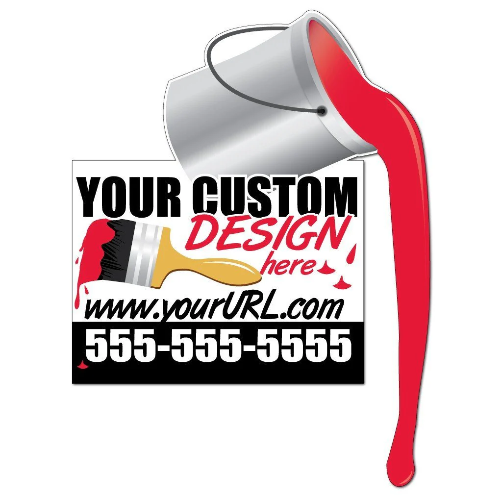 Paint Can Shaped Over-the-top Yard Sign | Includes F11 Frame - Image 2