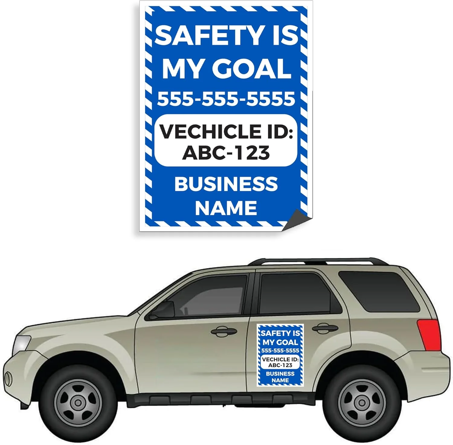 Custom Safety Is My Goal Car Magnets 24x18 Inch (Pair) - Image 4